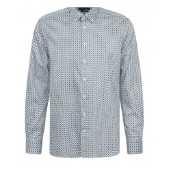 Cotton satin-look shirt in light blue
