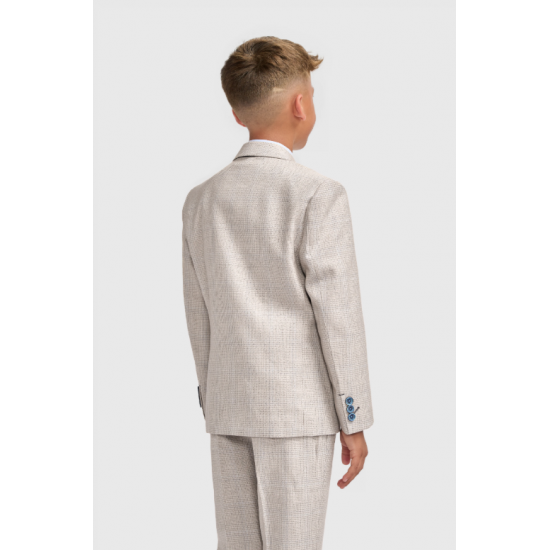 Boys Caridi Beige Three Piece Suit
