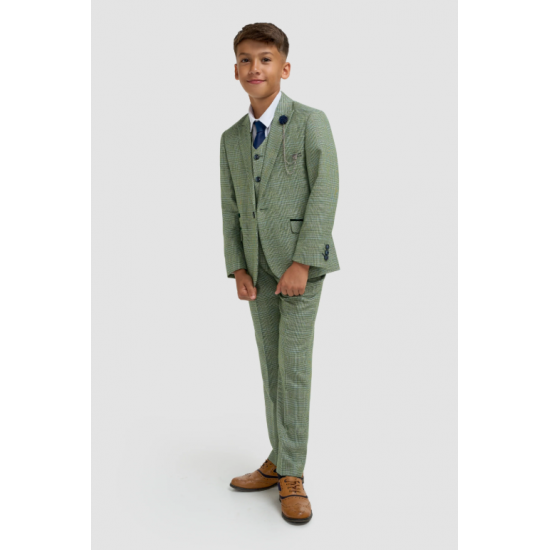 Boys Caridi Sage Three Piece Suit