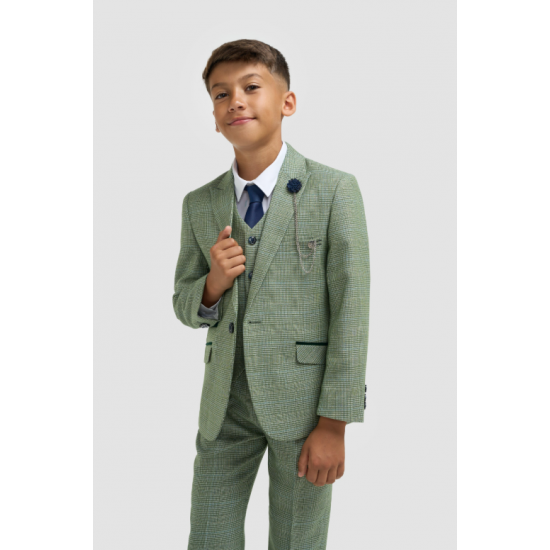 Boys Caridi Sage Three Piece Suit