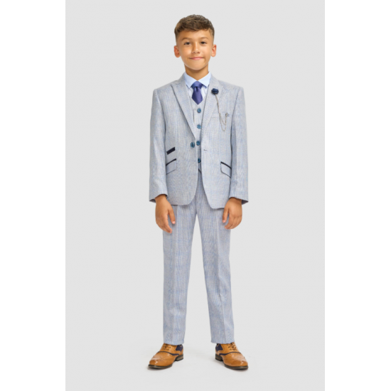 Boys Caridi Sky Three Piece Suit