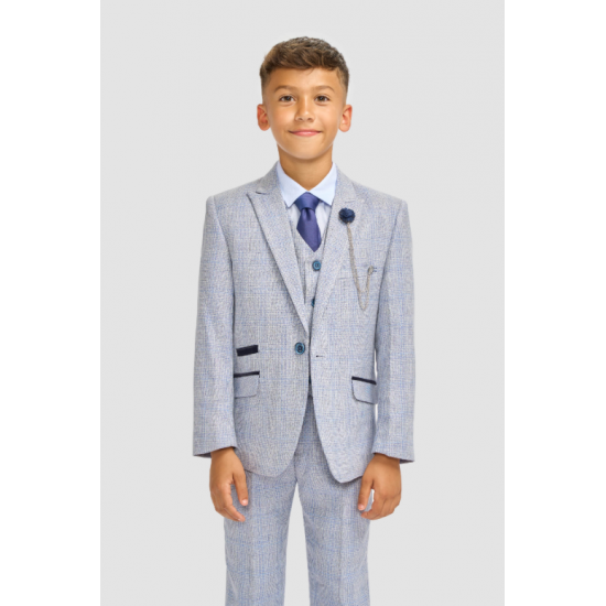 Boys Caridi Sky Three Piece Suit