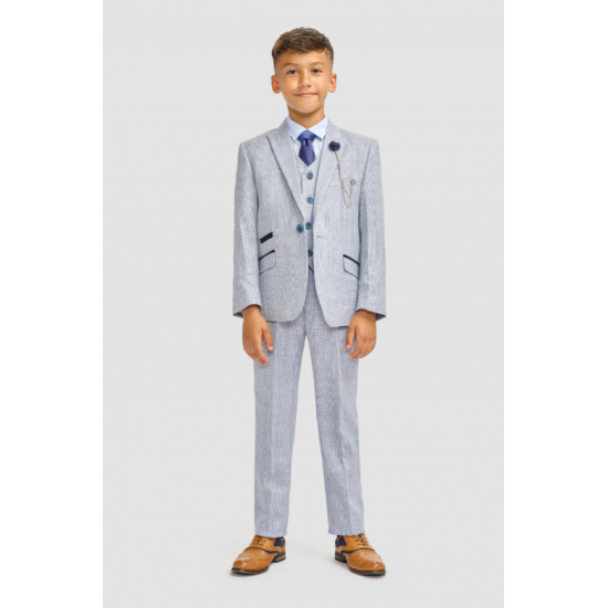Boys Caridi Sky Three Piece Suit
