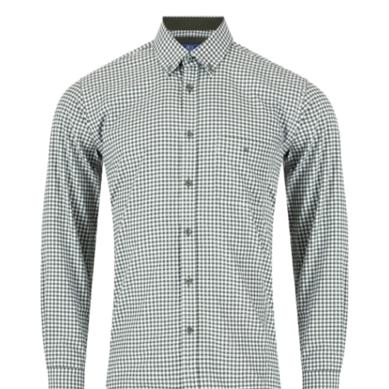 Long Sleeve Check Pattern Casual Shirt – Green / White