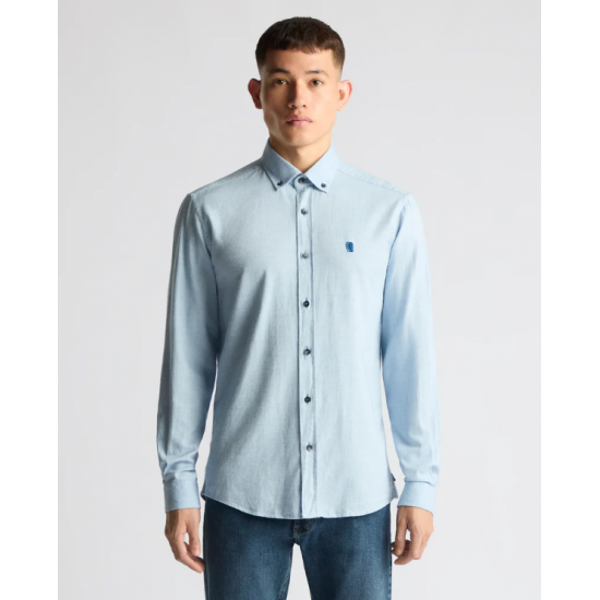Remus Uomo Tapered Parker Causal Shirt - Sky Blue