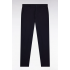 Pleatless chino pants in navy stretch piqué cotton