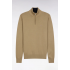 Beige heavy cotton trucker-neck sweater