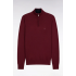 Heavy burgundy cotton trucker-neck sweater