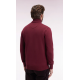 Heavy burgundy cotton trucker-neck sweater