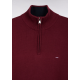 Heavy burgundy cotton trucker-neck sweater