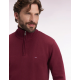 Heavy burgundy cotton trucker-neck sweater