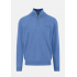 Fine Knit Cotton 1/4 Zip Crystal Blue