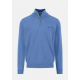 Fine Knit Cotton 1/4 Zip Crystal Blue