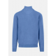 Fine Knit Cotton 1/4 Zip Crystal Blue