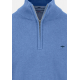 Fine Knit Cotton 1/4 Zip Crystal Blue