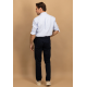 Cotton shirt with fine stripe pattern and button-down collar