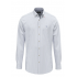 Cotton shirt with fine stripe pattern and button-down collar
