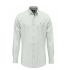 Cotton shirt with fine stripe pattern and button-down collar sage