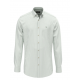 Cotton shirt with fine stripe pattern and button-down collar sage