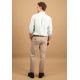 Cotton shirt with fine stripe pattern and button-down collar sage