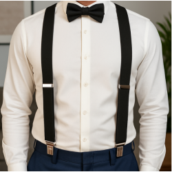 Plain Black/Navy Braces