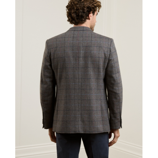 Finn Tweed Blazer in Light Brown Windowpane Check