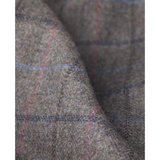 Finn Tweed Blazer in Light Brown Windowpane Check