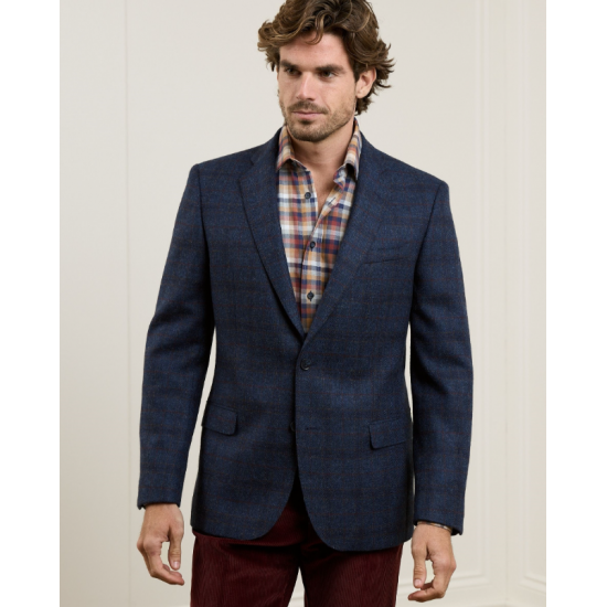 Liffey Tweed Blazer in Blue Check