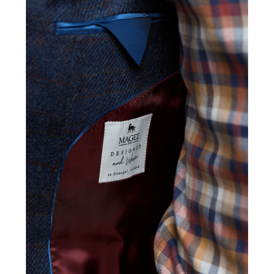 Liffey Tweed Blazer in Blue Check