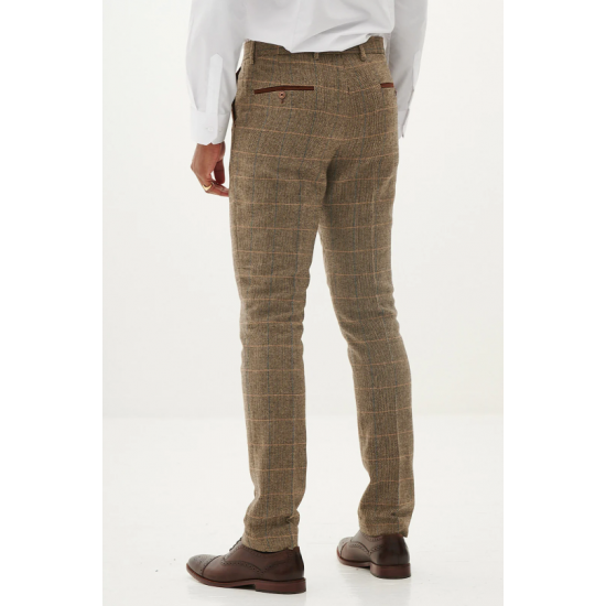 TED - Tan Tweed Check Three Piece Suit TED - Tan Tweed Check Three Piece Suit