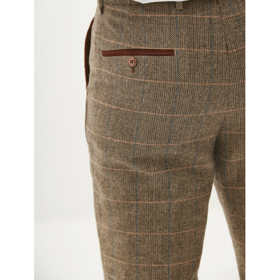 TED - Tan Tweed Check Three Piece Suit TED - Tan Tweed Check Three Piece Suit