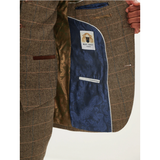 TED - Tan Tweed Check Three Piece Suit TED - Tan Tweed Check Three Piece Suit