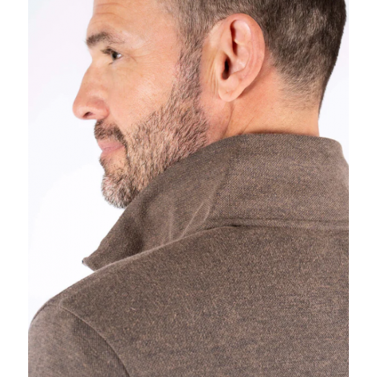 Pre - End Leander sweat with half zip In brown