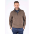 Pre - End Leander sweat with half zip In brown