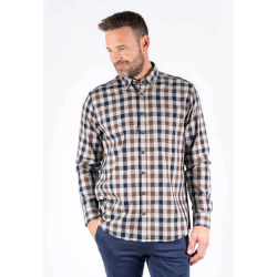 Murat shirt with checks in brown