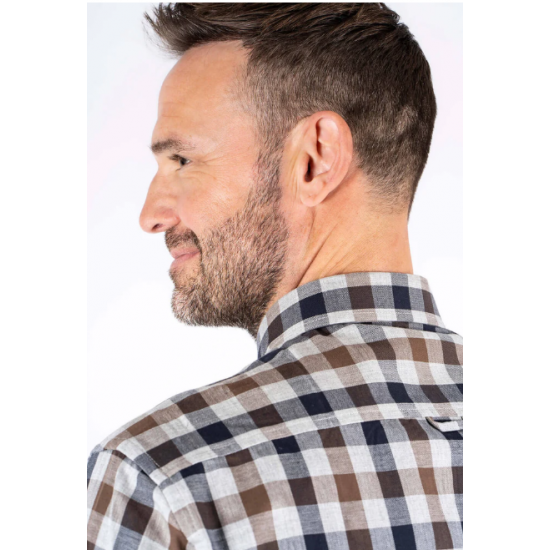 Murat shirt with checks in brown