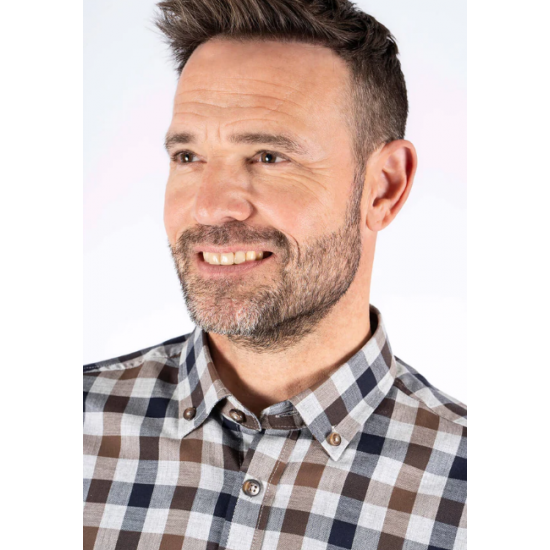 Murat shirt with checks in brown