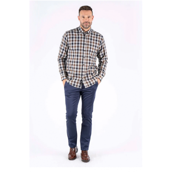 Murat shirt with checks in brown