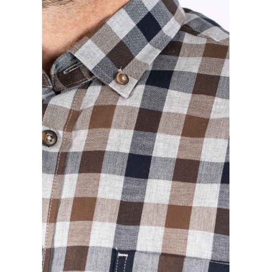 Murat shirt with checks in brown