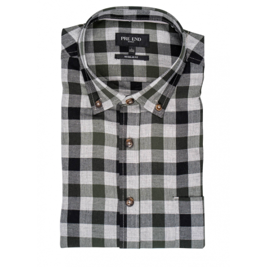 Murat shirt with checks old green