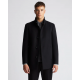 Tapered Fit Wool-Mix Tailored Coat in Black