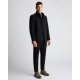 Tapered Fit Wool-Mix Tailored Coat in Black