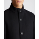 Tapered Fit Wool-Mix Tailored Coat in Black