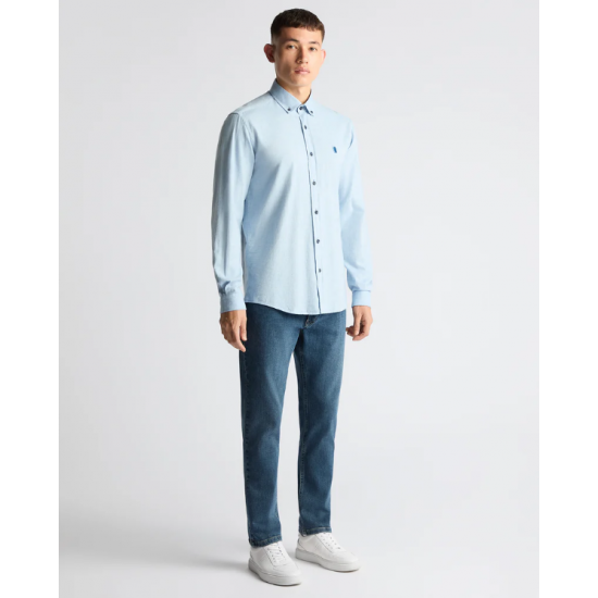 Remus Uomo Tapered Parker Causal Shirt - Sky Blue