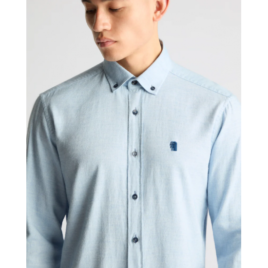 Remus Uomo Tapered Parker Causal Shirt - Sky Blue