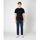 Tapered Fit Cotton-Stretch T-Shirt Navy
