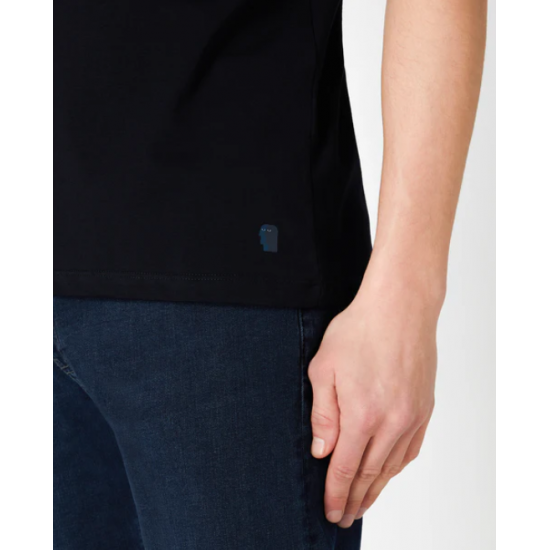 Tapered Fit Cotton-Stretch T-Shirt Navy