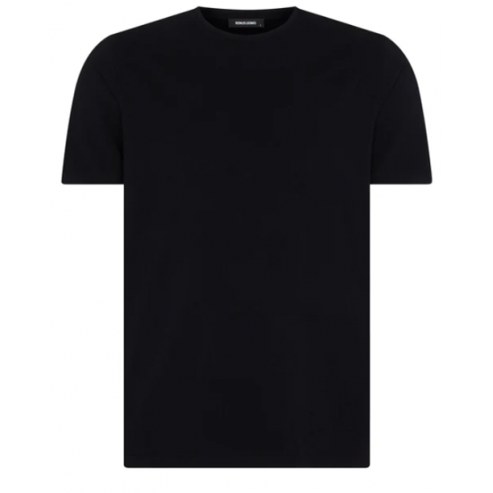 Tapered Fit Cotton-Stretch T-Shirt Navy