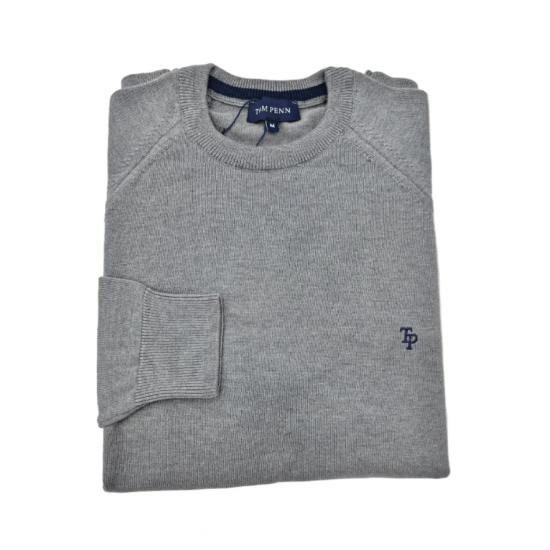 Tom Penn Crew Knit Grey 