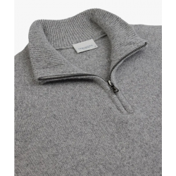 Grey woolen half zip pullover